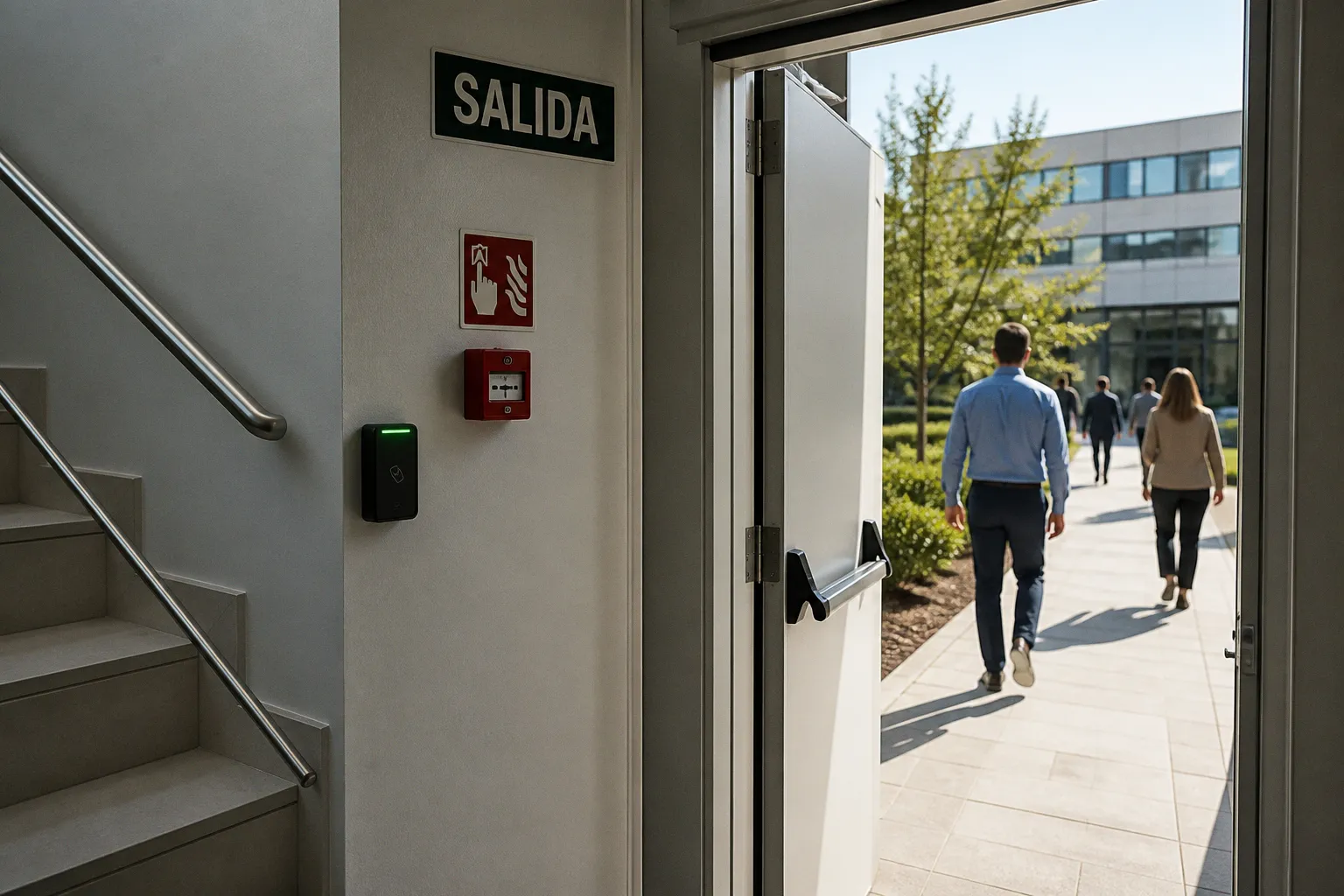 Sincronización de alarmas de incendio con control de accesos y videovigilancia